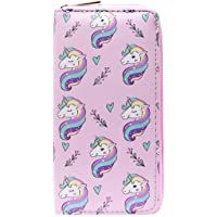 DonDon Cartera Monedero para Mujer señora con Cremallera Coloridos Unicornios